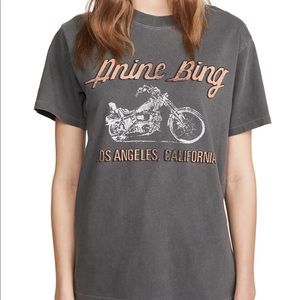 Anine Bing Lili Gun Powder Motorcycle Tee